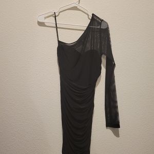One arm mesh dress